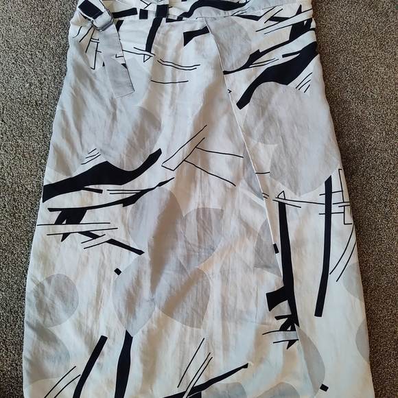 Crea Concepts Ivory Black Gray Geometric Skirt. Size 40 Medium - Picture 1 of 11